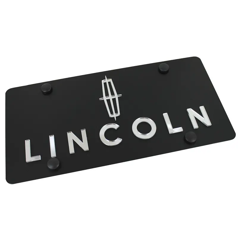 Lincoln Dual Logo License Plate (Black) 1
