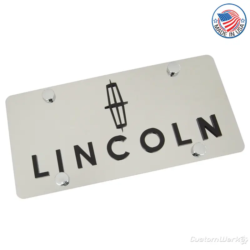 Lincoln Dual Logo License Plate (Chrome) 1