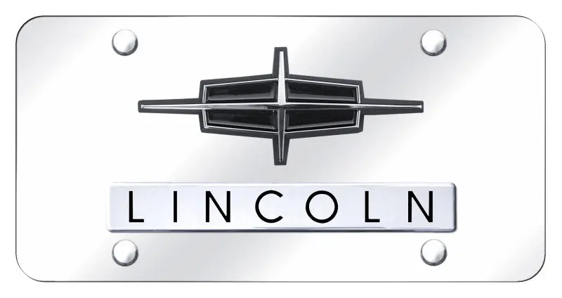 Lincoln Dual Logo License Plate (Chrome) 1