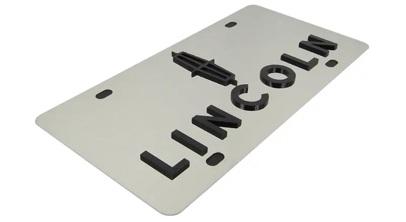 Lincoln Dual Logo License Plate (Chrome) 2