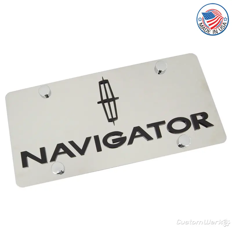 Lincoln Dual Logo Navigator License Plate (Chrome) 1