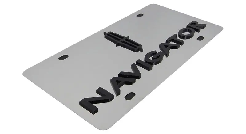 Lincoln Dual Logo Navigator License Plate (Chrome) 2