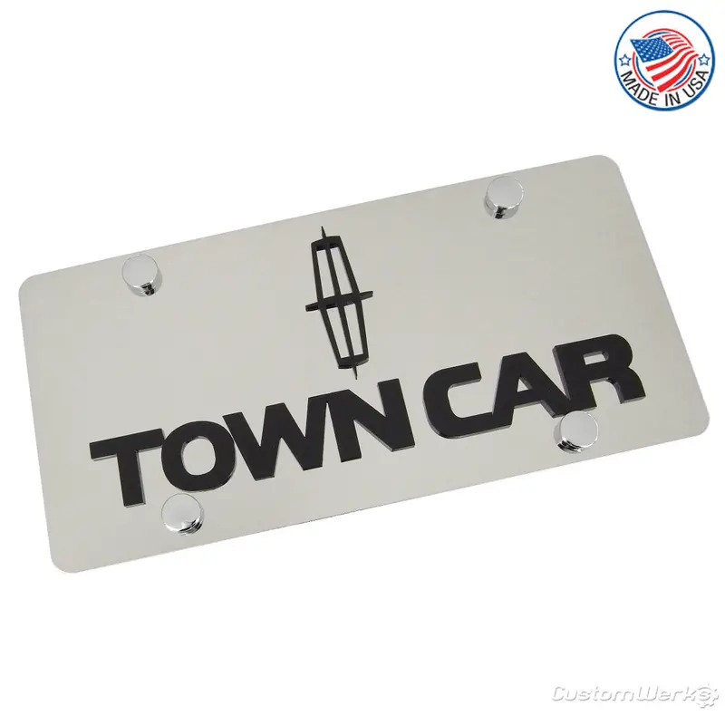 Lincoln Dual Logo Town Car License Plate (Chrome) 1