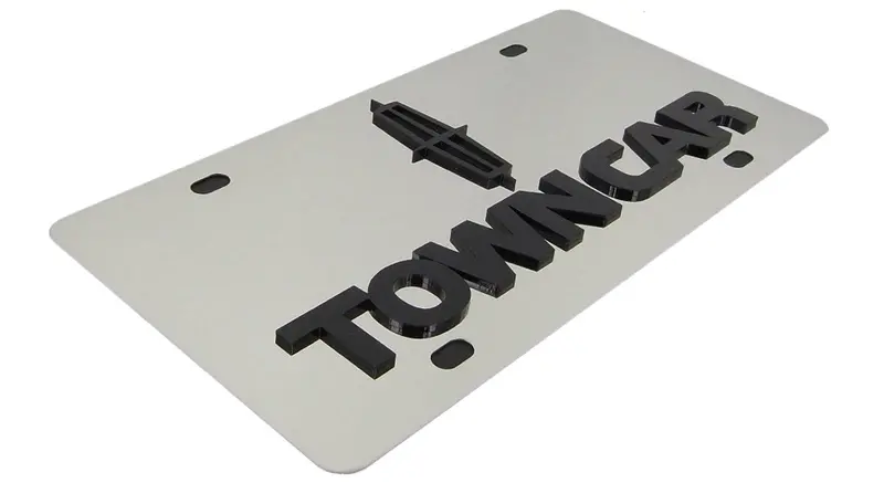 Lincoln Dual Logo Town Car License Plate (Chrome) 2