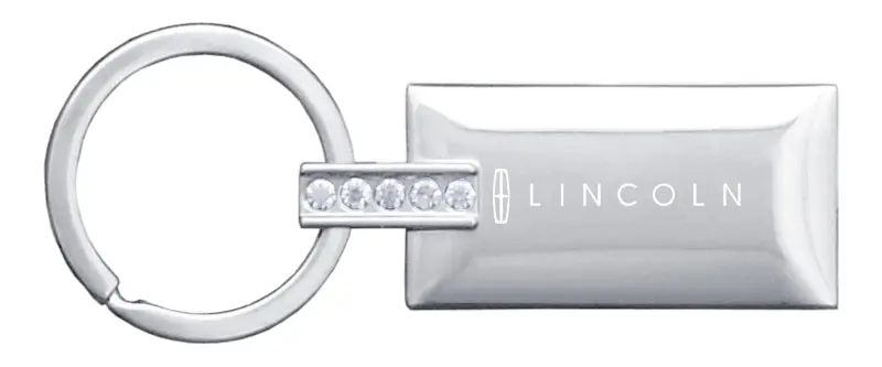 Lincoln Jeweled Rectangular Key Ring (Silver) 1