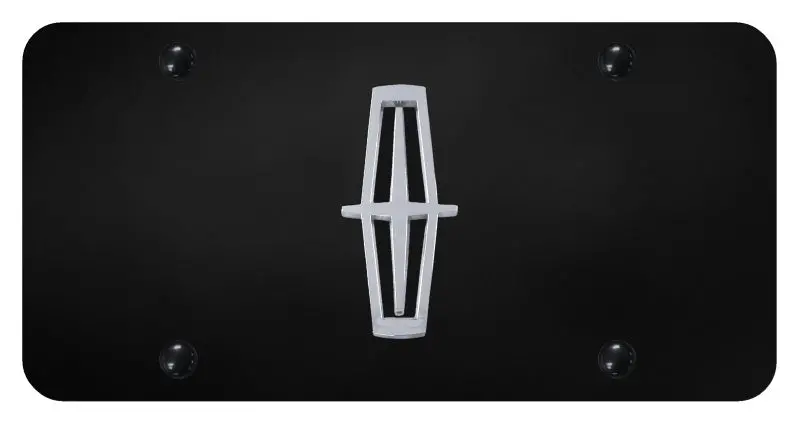 Lincoln Logo License Plate (Chrome On Black) 1