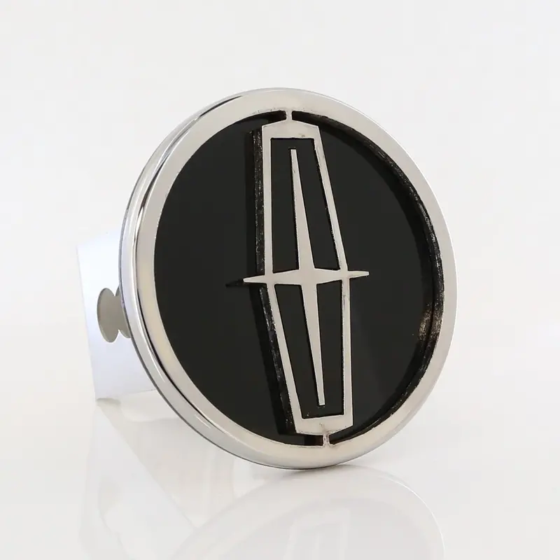 Lincoln Logo Trailer Hitch Cover Plug (Black On Chrome) 1