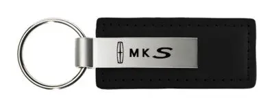 Lincoln Mks Rectangular Leather Key Chain (Black) 1