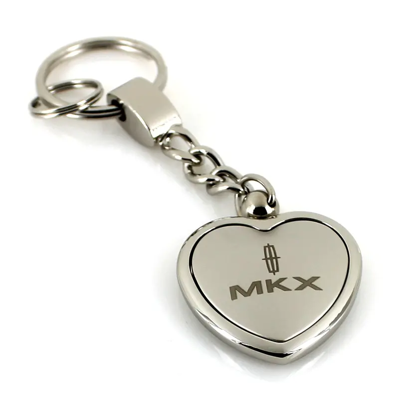 Lincoln Mkx Heart Shape Chain Keychain (Chrome) 1