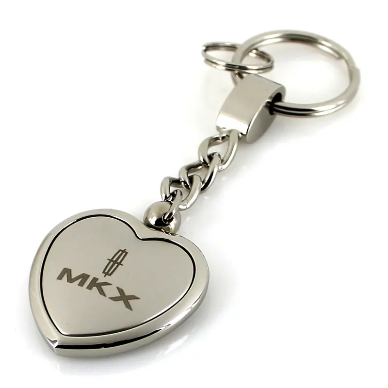 Lincoln Mkx Heart Shape Chain Keychain (Chrome) 2