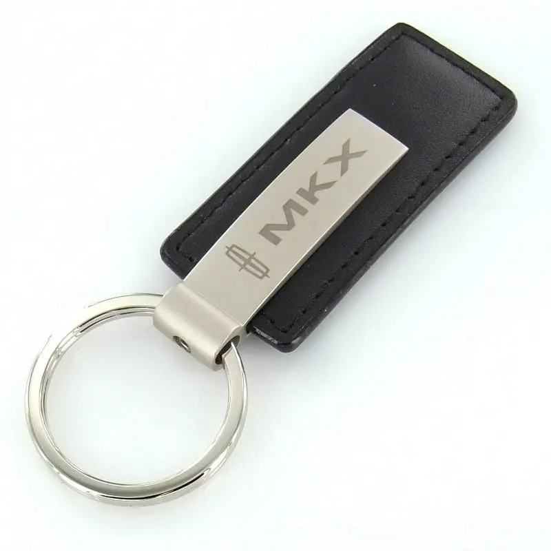 Lincoln Mkx Rectangular Leather Key Chain (Black) 1