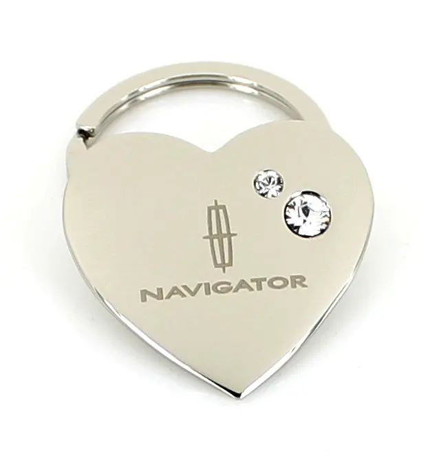 Lincoln Navigator Heart Shape Keychain (Chrome) 1
