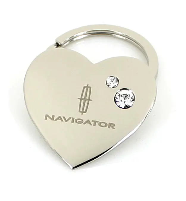 Lincoln Navigator Heart Shape Keychain (Chrome) 2