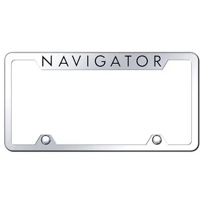 Lincoln Navigator Logo Stainless Steel Truck Cutout License Plate Frame (Chrome) 1