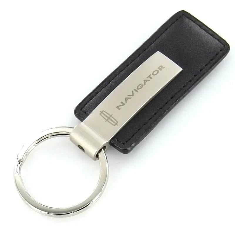 Lincoln Navigator Rectangular Leather Key Chain (Black) 1