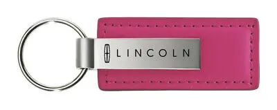 Lincoln Rectangular Leather Key Chain (Pink) 1