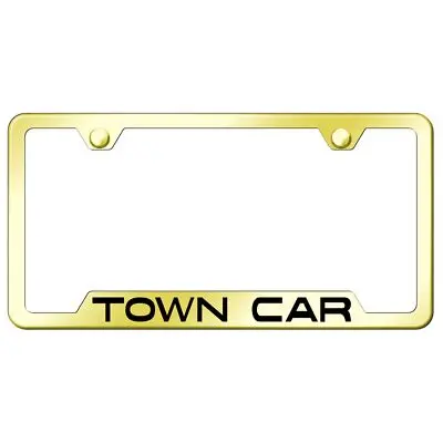 Lincoln Town Car Laser Etched Logo Cut-Out License Plate Frame (Gold) 1