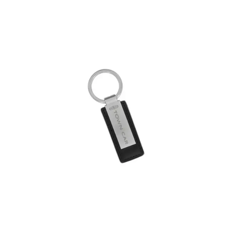 Lincoln Town Car Rectangular Leather Key Chain (Black) 1