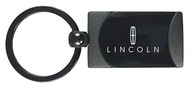 Lincoln Two-Tone Rectangular Key Chain (Gun Metal) 1