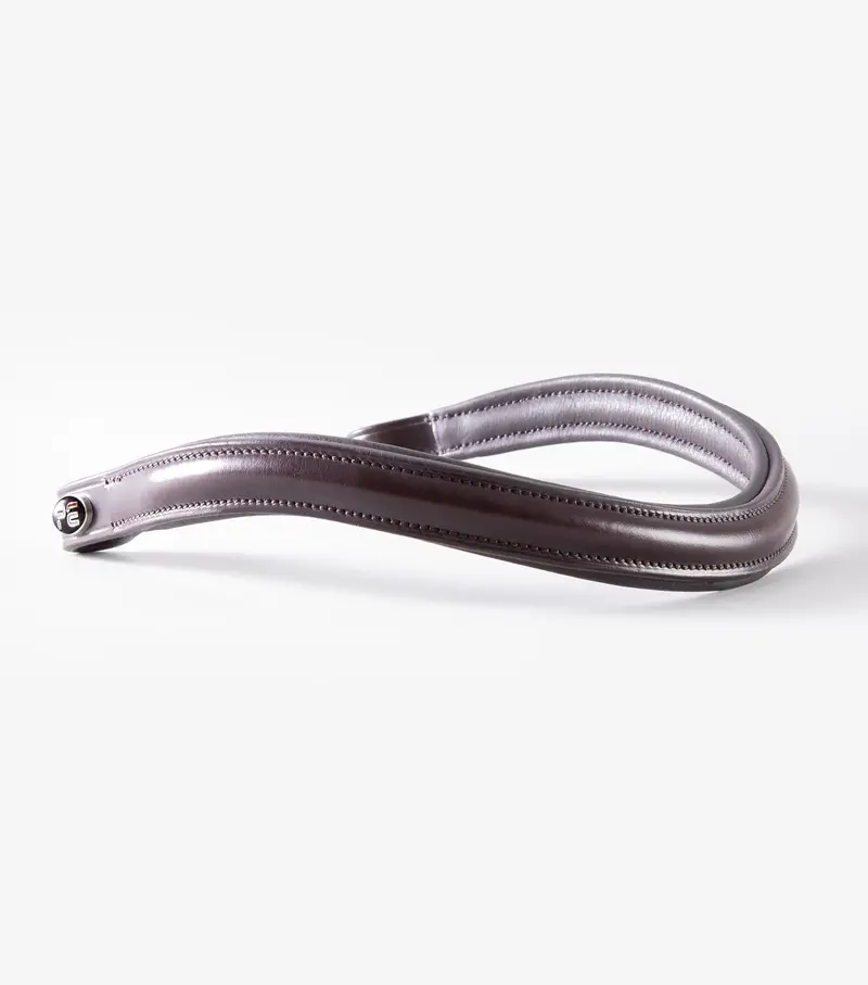 Liscio Plain Shaped Leather Browband Brown 1