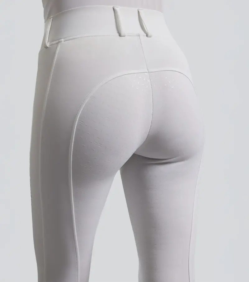 Luceo Womens Full Seat Competition Riding Tights White 2