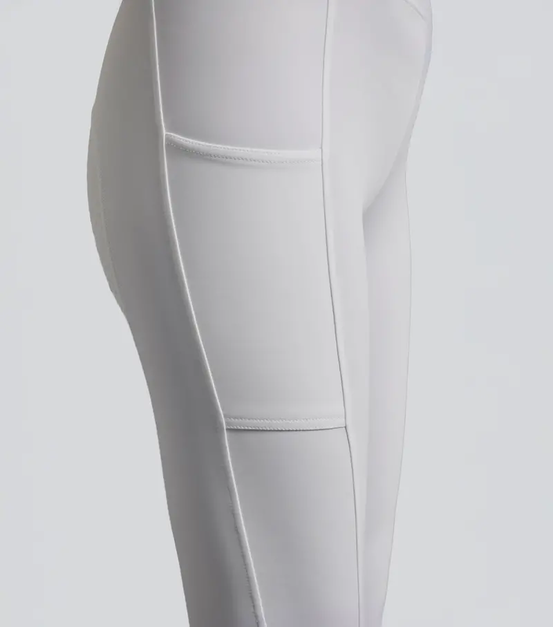 Luceo Womens Full Seat Competition Riding Tights White 4
