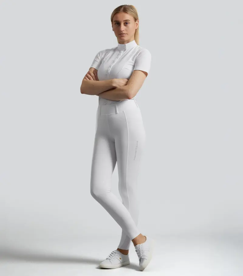 Luceo Womens Full Seat Competition Riding Tights White 6