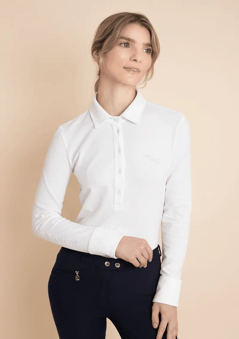 Lucia Polo-Shirt | Long Sleeve | White 1