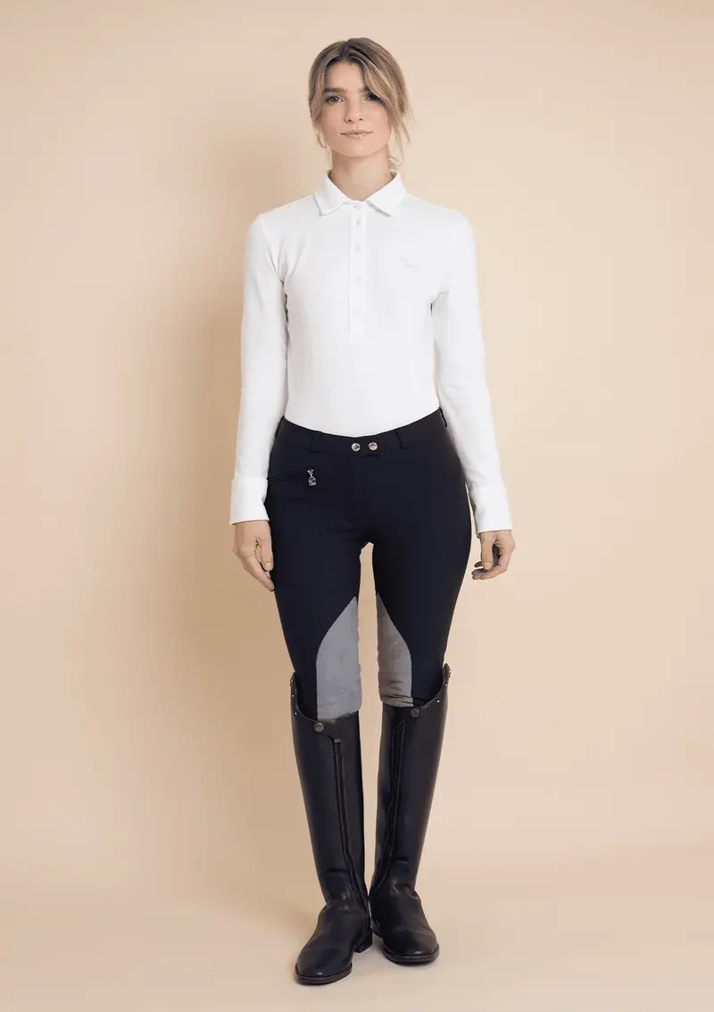 Lucia Polo-Shirt | Long Sleeve | White 3
