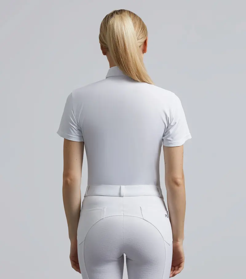 Luciana Ladies Short Sleeve Tie Shirt White 3
