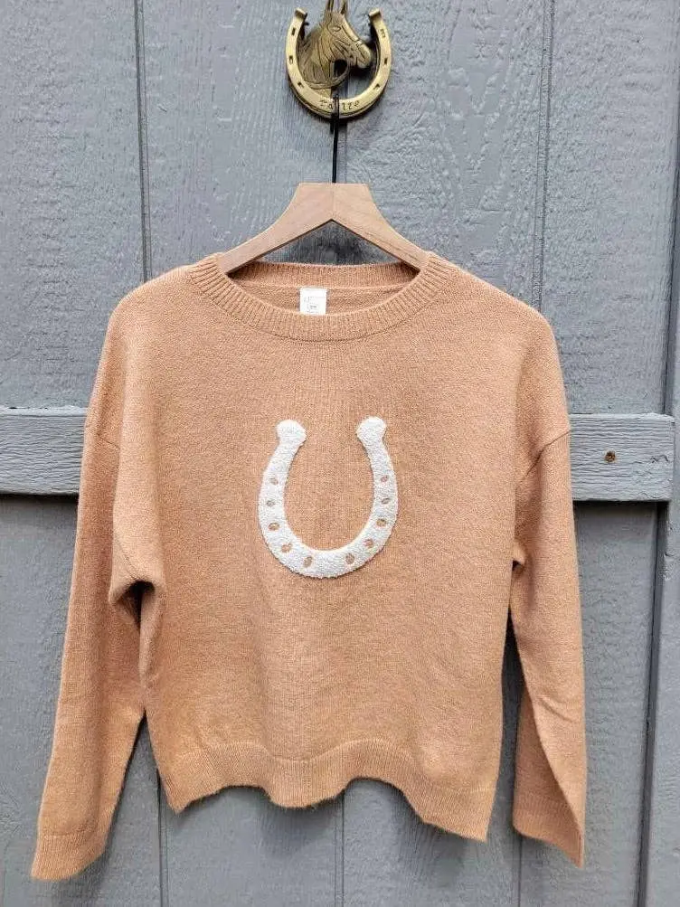 Lucky Horseshoe Cropped Sweater 1