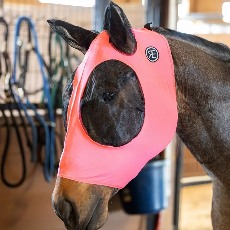 Lycra Fly Mask With Ears-Pink 1