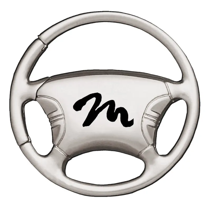 M Script Steering Wheel Keychain (Chrome) 1