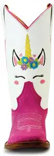 Macie Bean Kid's Pink Unicorn Cowboy Boot 1