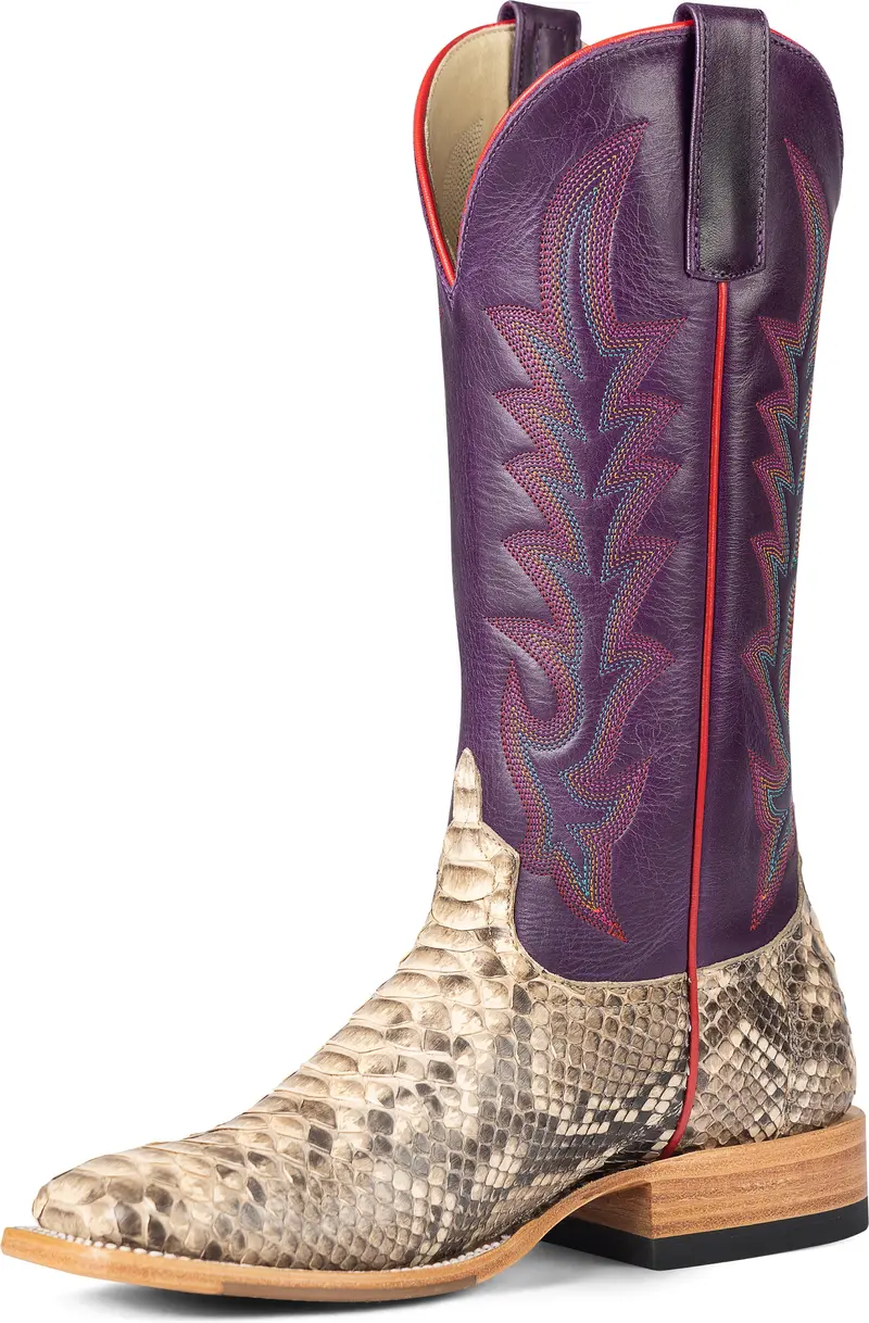 Macie Bean Women's Purple Texas Mink Python Boots 1