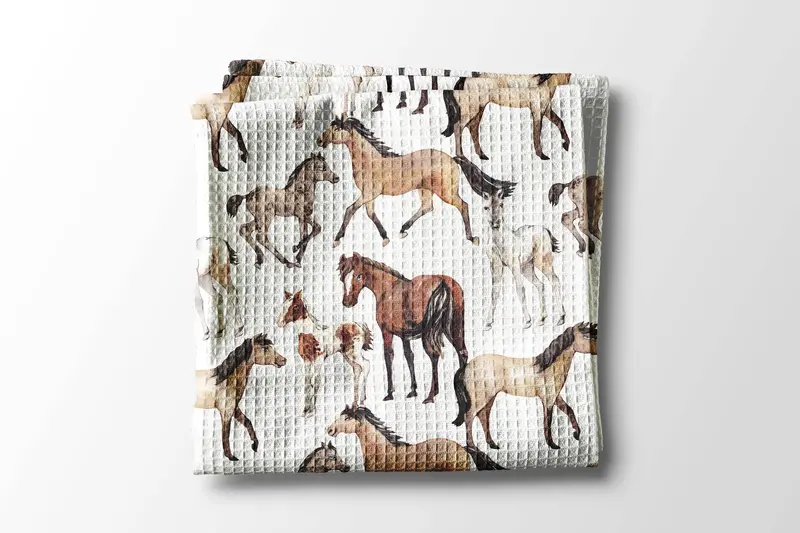Mares And Foals Equestrian Tack / Kitchen Towel 1