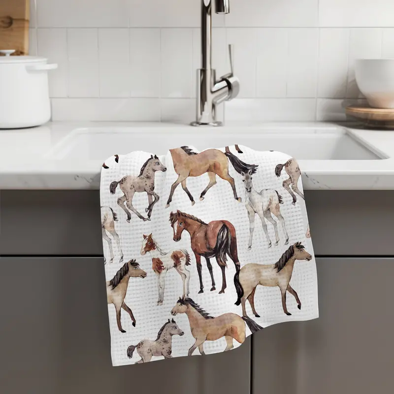 Mares And Foals Equestrian Tack / Kitchen Towel 2