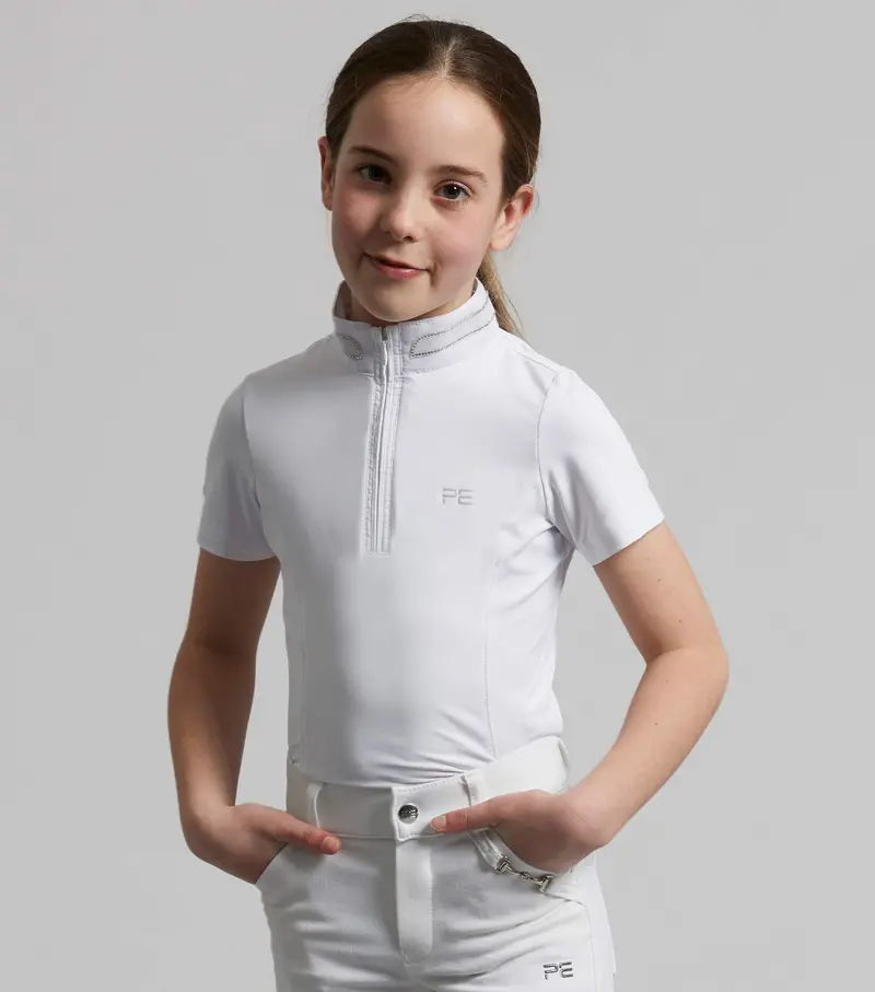 Maria Girls Diamanté Show Shirt White 1