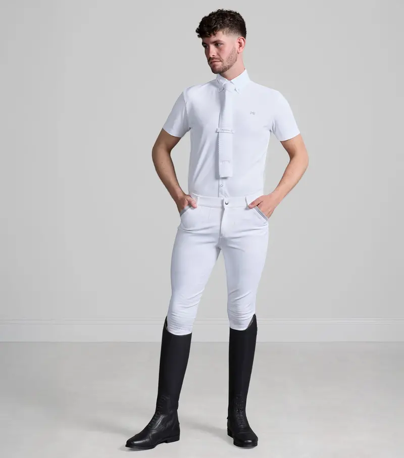 Marked - Barusso Men's Gel Knee Competition Breeches White 1