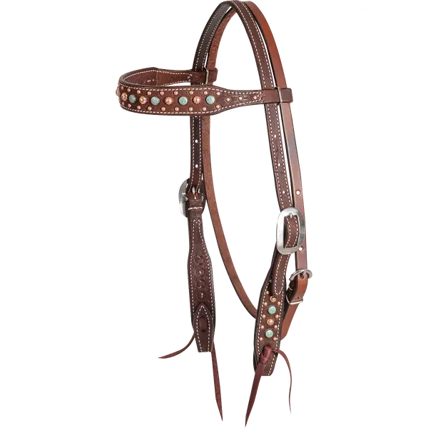 Martin Chocolate Floral Spot Browband Headstall 1