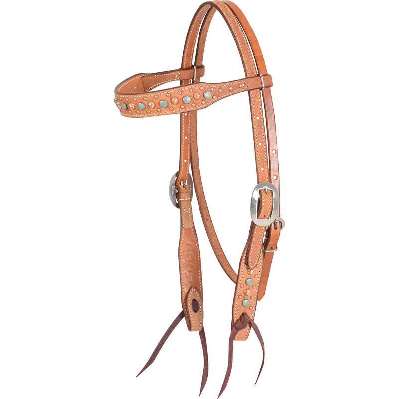 Martin Natural Floral Dots Browband Headstall 1