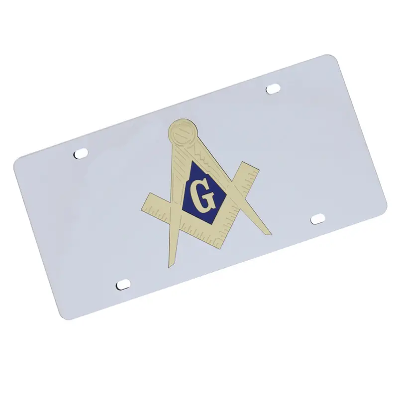Masonic Logo License Plate (Chrome) 1