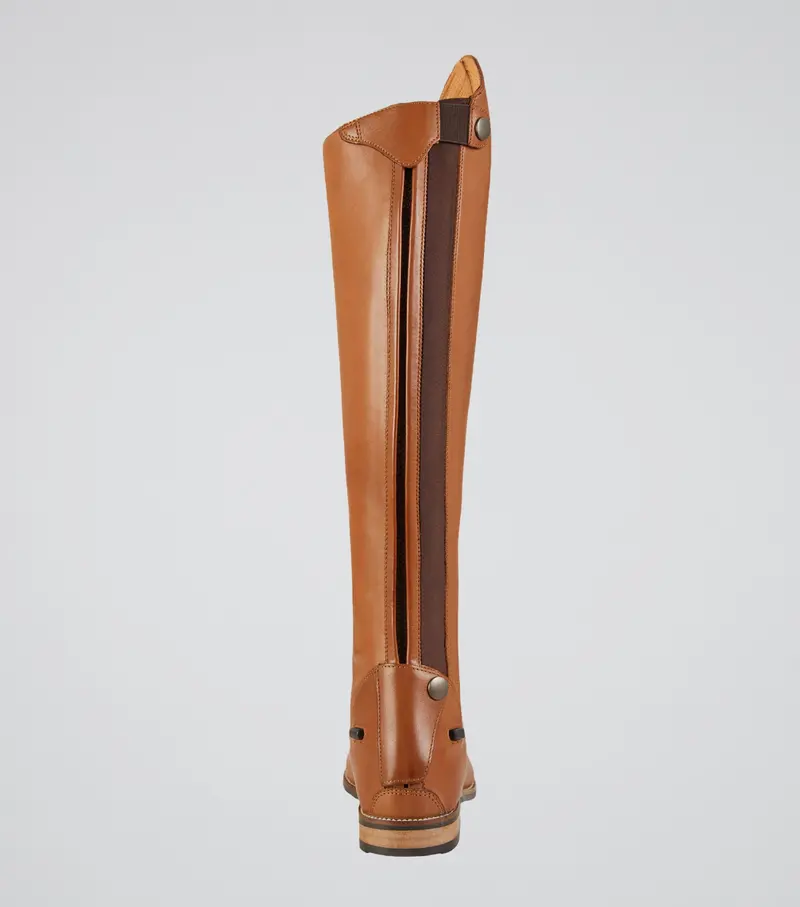 Maurizia Ladies Lace Front Tall Leather Riding Boots Cognac 3