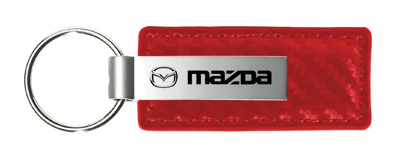 Mazda Carbon Fiber Leather Keychain (Red) 1