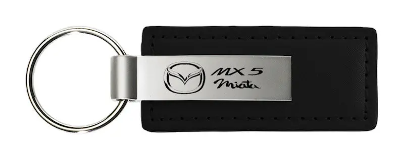 Mazda Miata Mx5 Leather Keychain (Black) 1