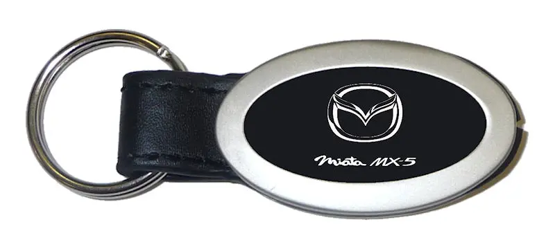 Mazda Miata Mx5 Oval Key Chain (Black) 1