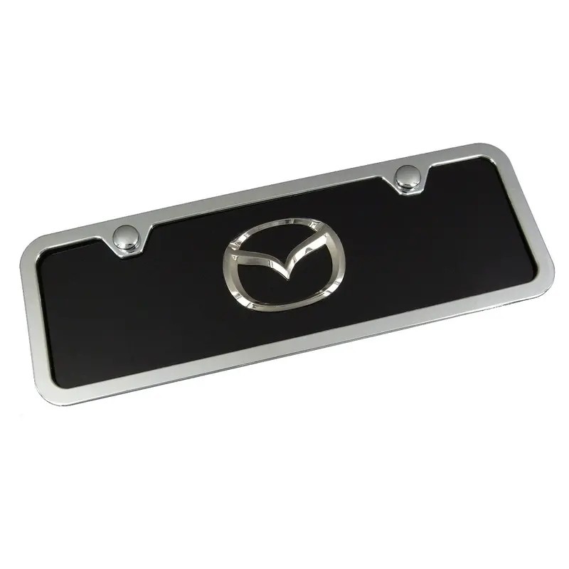Mazda New Logo Mini License Plate Kit (Chrome On Black) 1