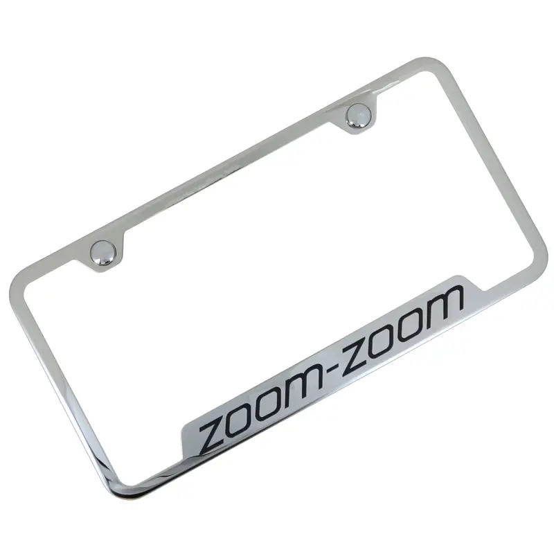 Mazda Zoom Zoom Cut Out License Plate Frame (Chrome) 1