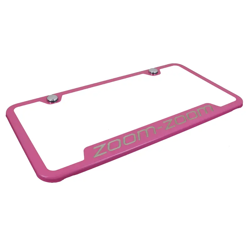 Mazda Zoom Zoom Cut Out License Plate Frame (Pink) 2