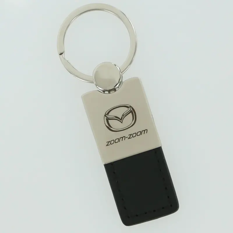 Mazda Zoom Zoom Leather Key Ring (Black) 1